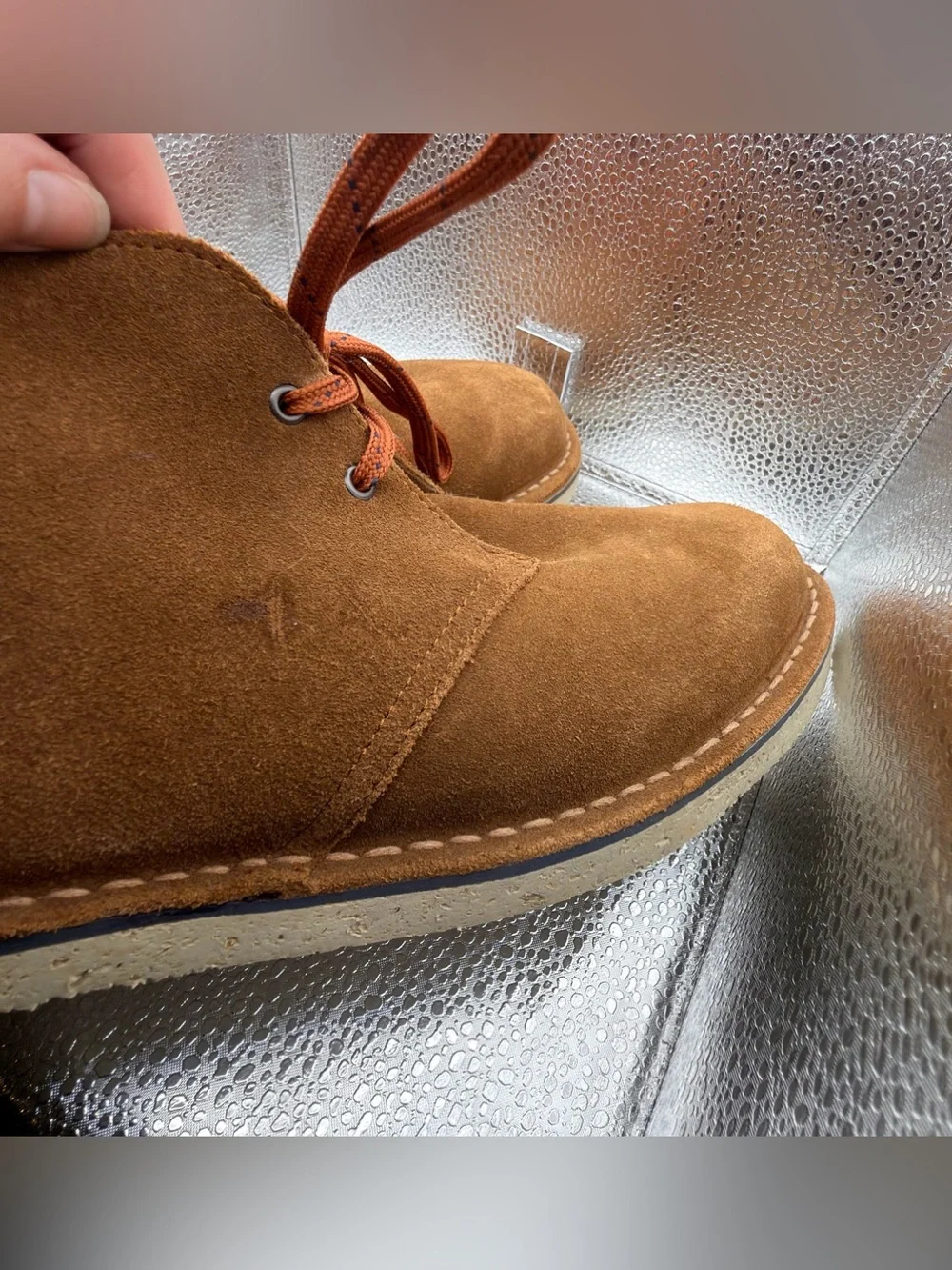 Clarks Men's Suede Boots in Chestnut Brown comfort orthite